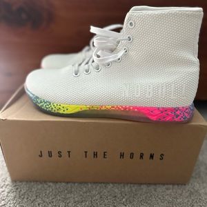 NOBULL Neon Glitch high top trainers, women’s size 9.5. Worn once.